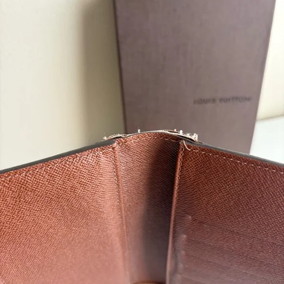 Louis Vuitton Monogram Trifold Wallet Brown Leather Snap Authentic - Picture 11 of 16